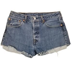 Levi's DIY 501 Button Fly Denim Jean Cut Off Shorts Size 29